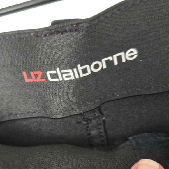 Liz Claiborne Sara Slim Leg Mid Rise Black Straight Jeans 20Tall - Picture 4 of 4